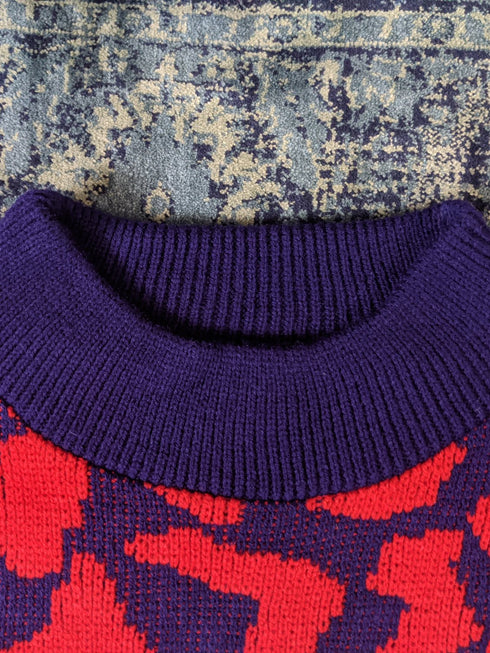 1980's Blue Abstract Sweater